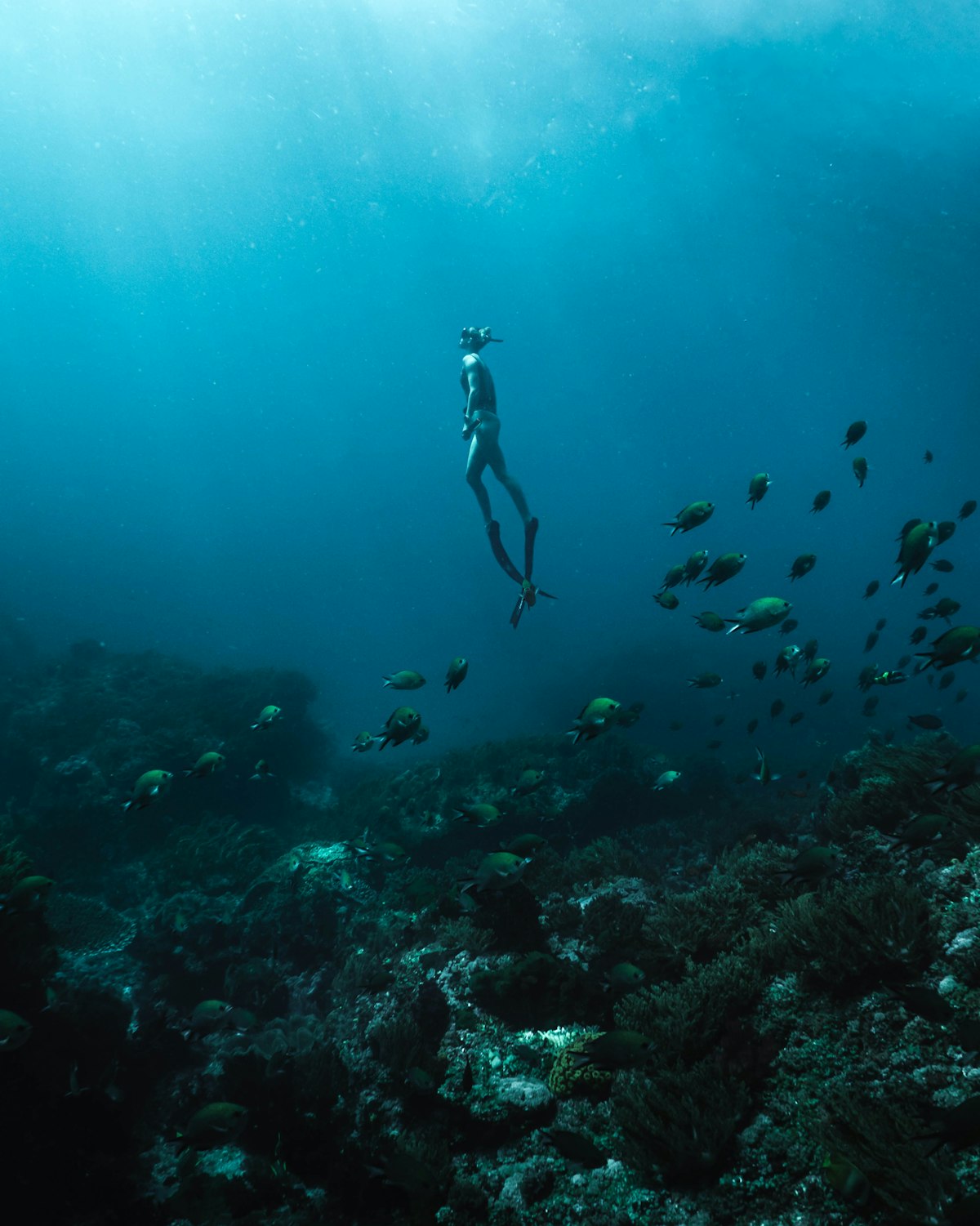A freediver training on dry land